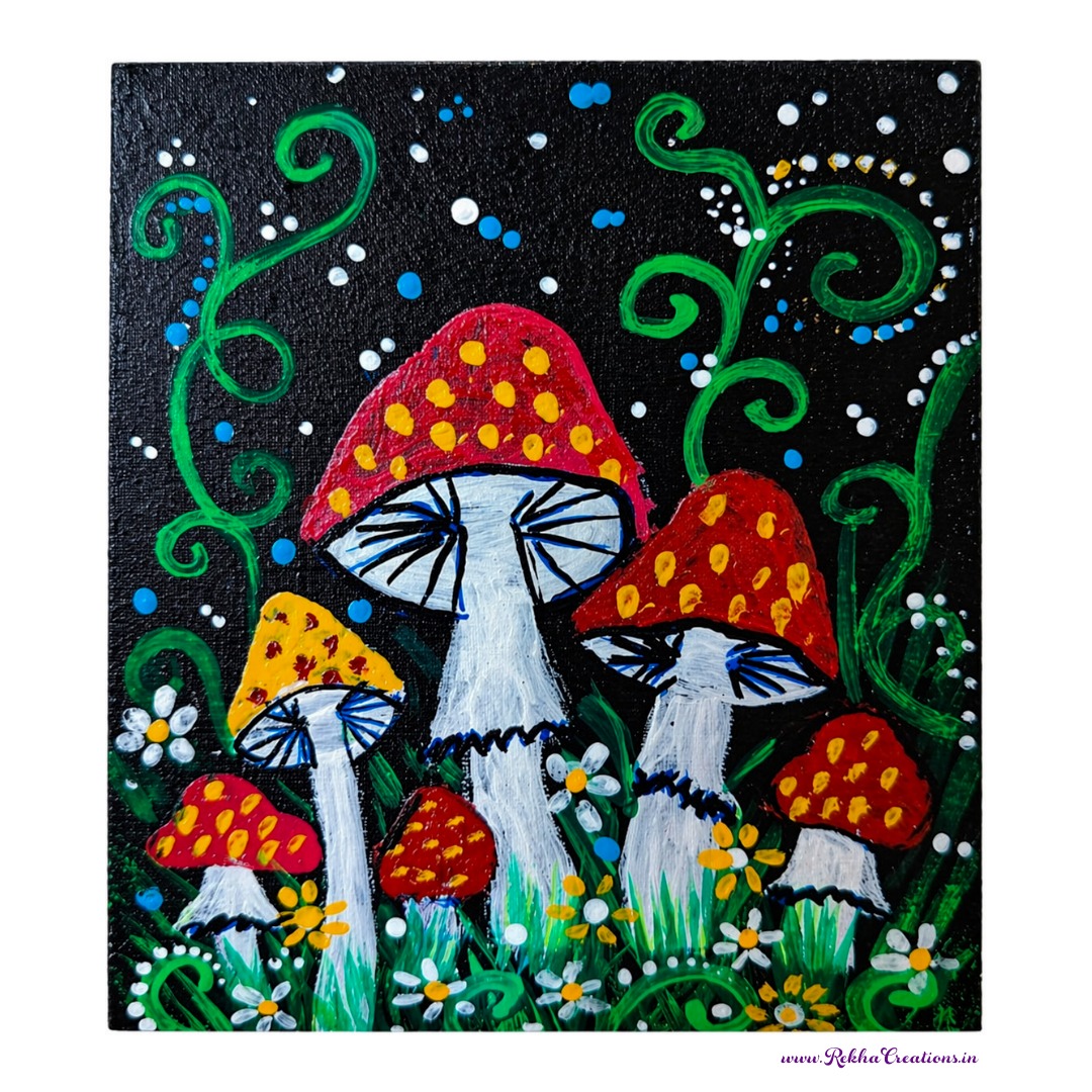 Fridge Magnet - Midnight in the Mushroom Grove